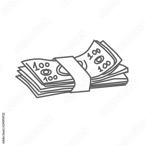 Pack of abstract currency. Doodle vector illustration