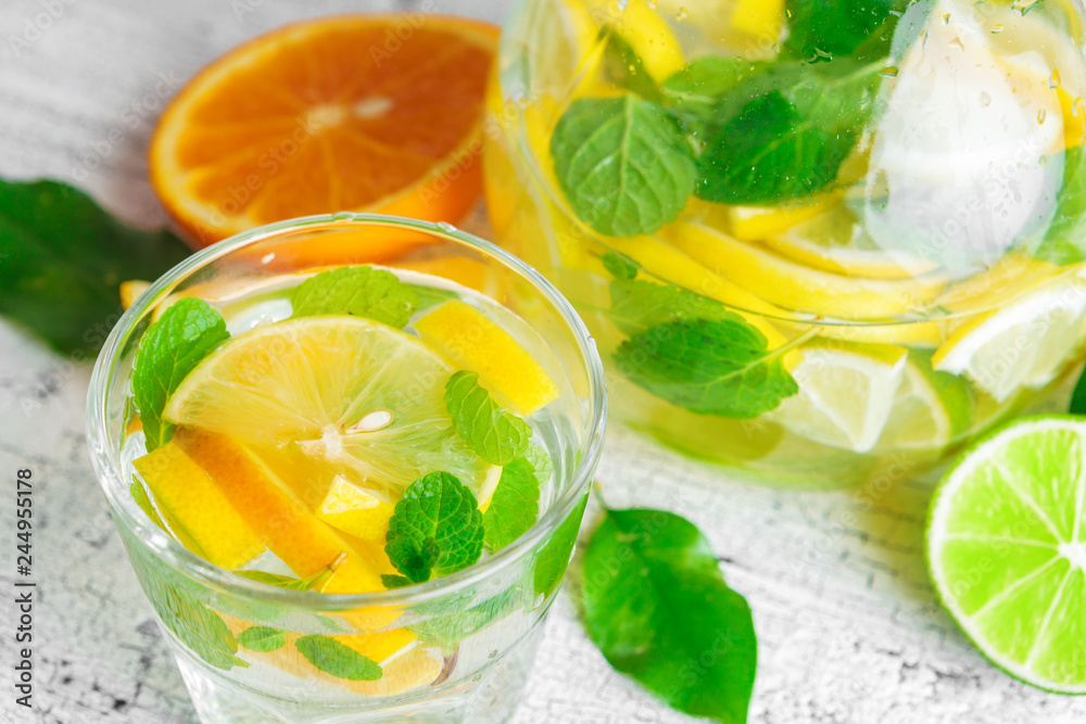 refreshing cold citrus water with mint refreshing cold citrus water with mint