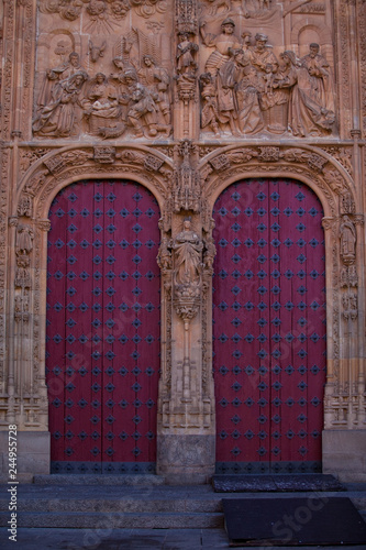 Medieval architecture. facade of the Cathedral is decorated with stone carvings and sculptures.