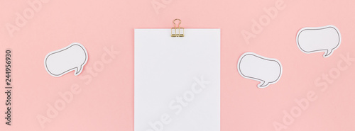 Clip board mock up on pink background photo