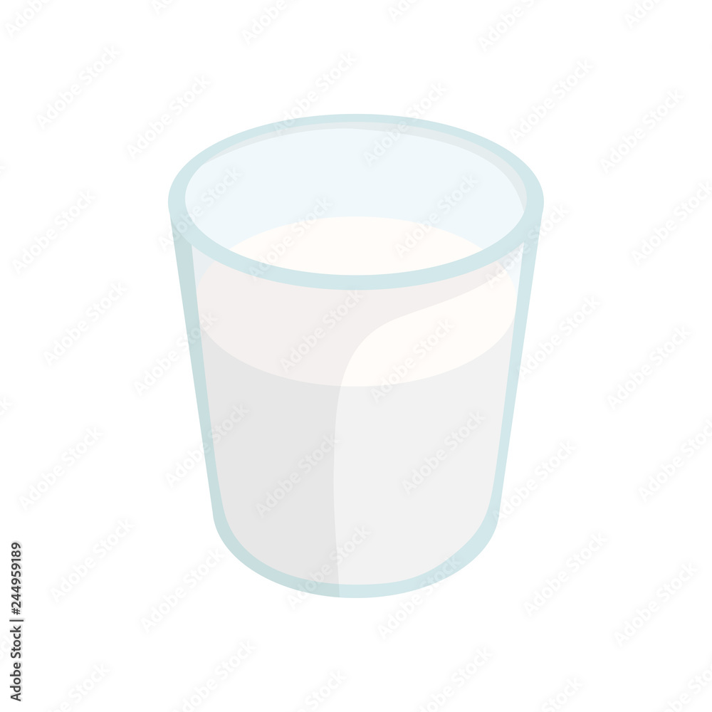 Glass of milk. Milk. White background. Vector illustration. EPS 10.