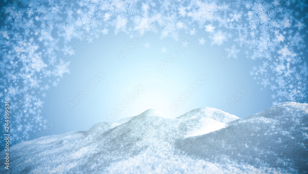Winter background of snow and frost with free space for your decoration Winter background of snow and frost with free space for your decoration