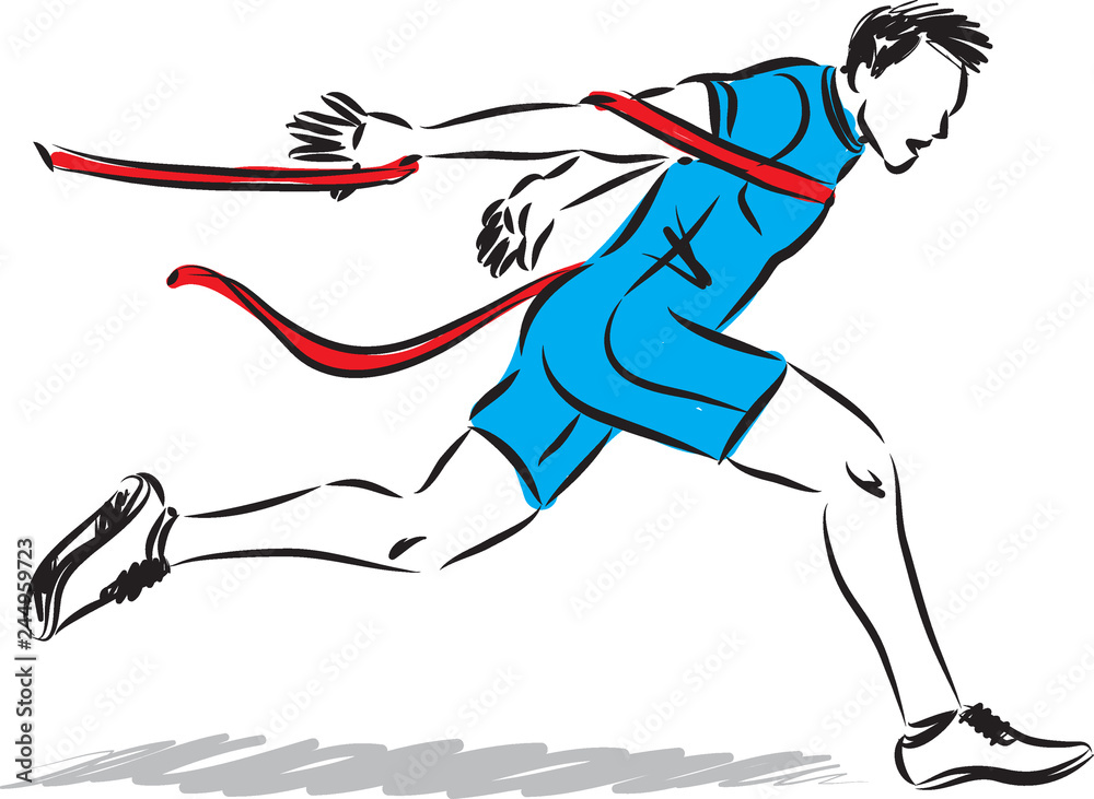 Fototapeta premium runner finish line vector illustration