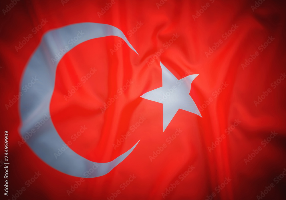 Obraz premium Flag of Turkey, background, texture