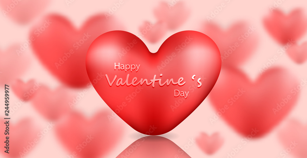 Vector illustration. Valentine 's day background with balloons heart, creative for poster, brochure, flyers, invitation, banners.