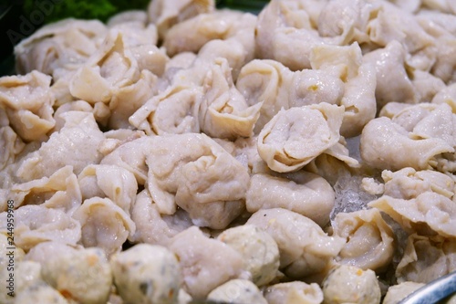 Asian fish dumplings close-up