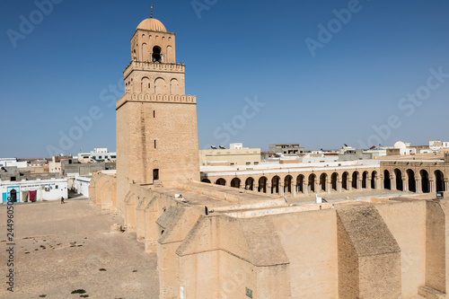 KAIROUAN, TUNISIA - JULY 23, 2018: Kairouan, one of the first cities organized under Muslim rule in North Africa