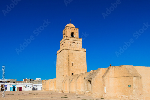Minaret, Great Mosque of Kairouan, Kairouan is the fourth most holy city of the Muslim faith, Tunisia photo