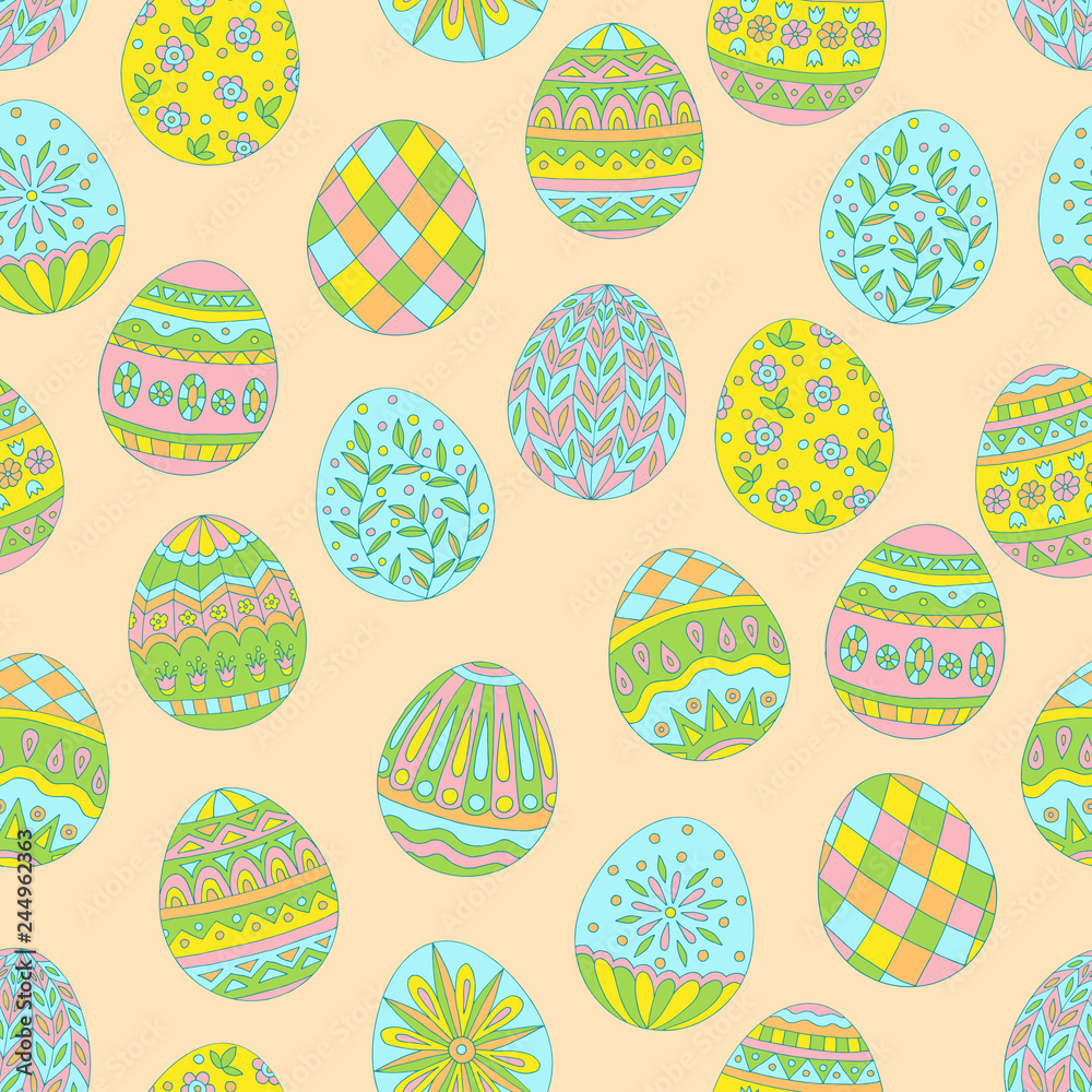 Seamless pattern of easter eggs Seamless pattern of easter eggs