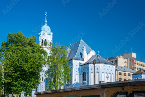 Romantic Blue Church of St. Elizabeth in Bratislava, Slovakia