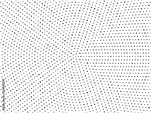 Gradient halftone background. Black white radial grunge dots texture. Pop Art circle comic pattern. Abstract radial geometric vector pattern. Template for presentation flyer, business cards, stickers