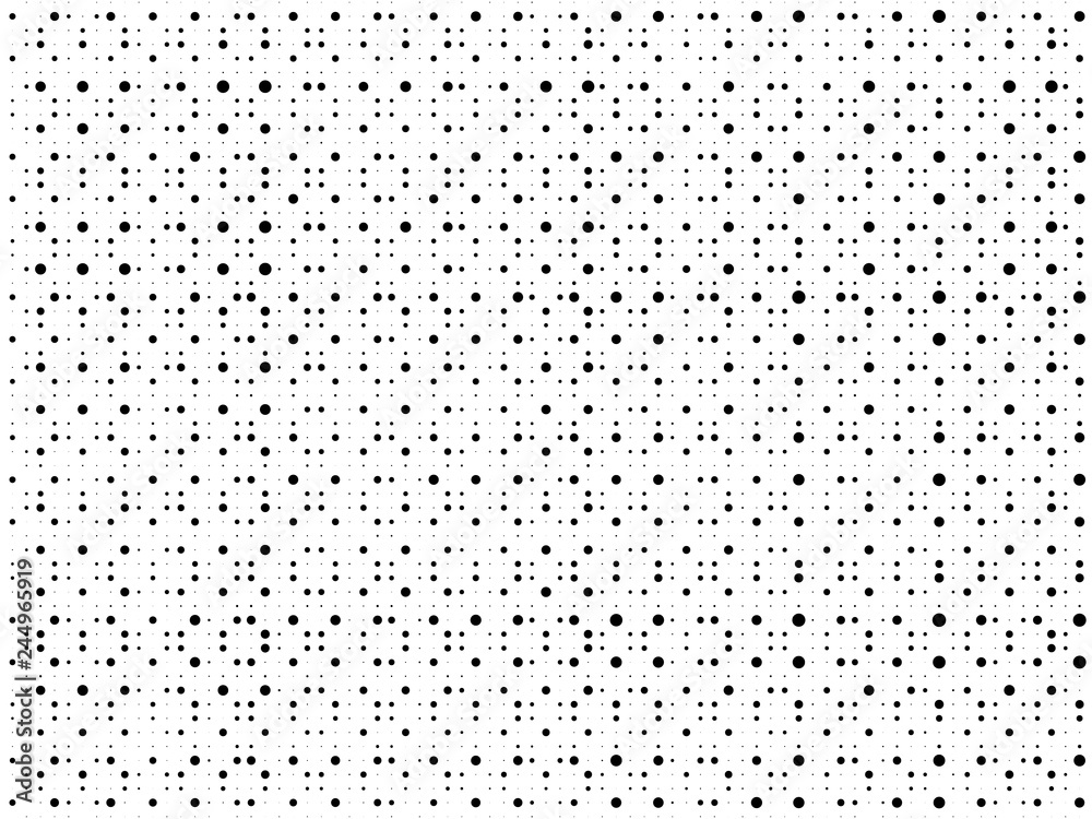 Abstract dots background. Black white polka dots texture. Pop Art circle comic pattern. Abstract geometric ornament vector pattern. Template for presentation flyer, business cards, stickers Abstract dots background. Black white polka dots texture. Pop Art circle comic pattern. Abstract geometric ornament vector pattern. Template for presentation flyer, business cards, stickers