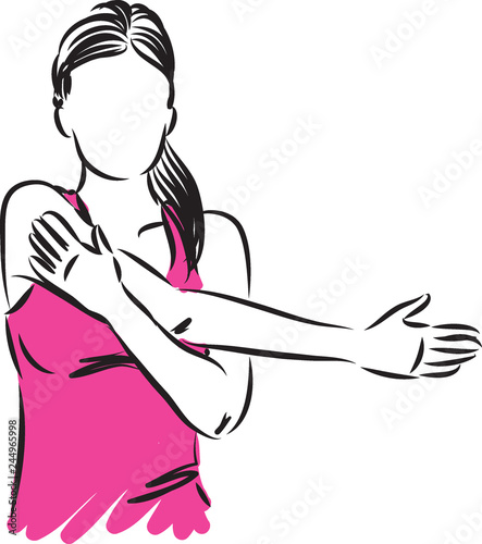 fitness woman stretching exercises vector illustration