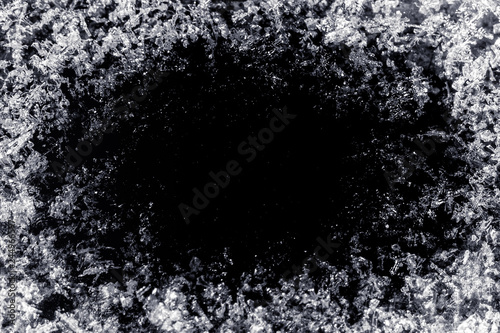 frame isolated texture of ice snow for mockup or background