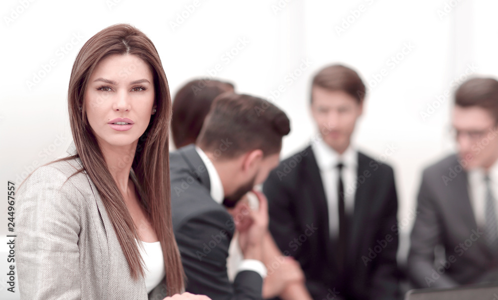 modern business woman on the background of the office modern business woman on the background of the office