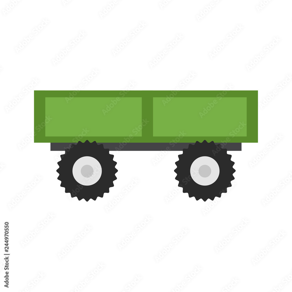 Tractor Trailer. White background. Vector illustration. EPS 10.