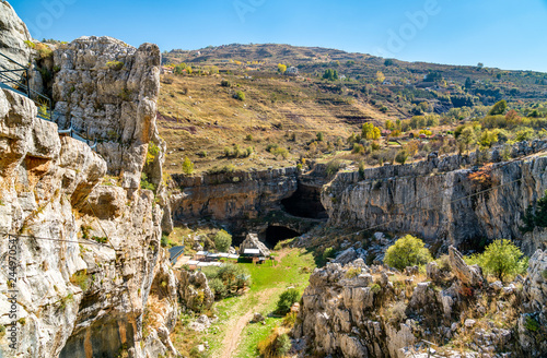Baatara gorge sinkhole in Tannourine, Lebanon photo