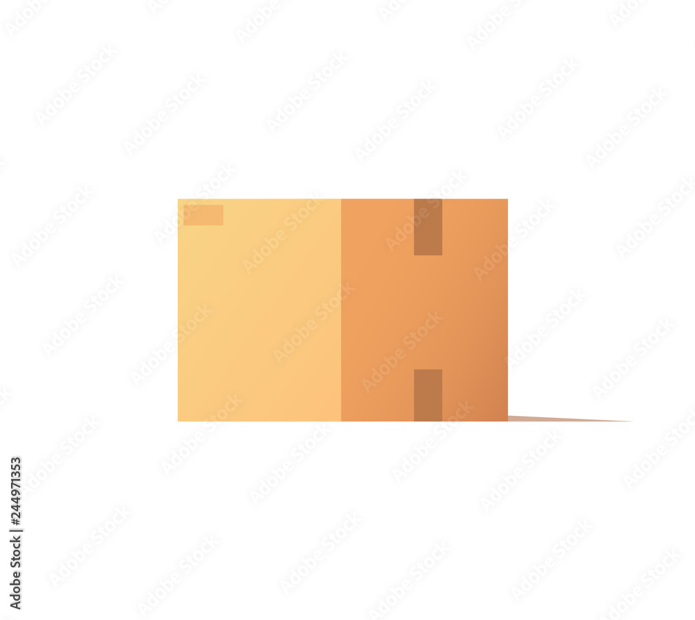 Obraz premium Empty Closed Box Mockup, Post Container for Goods