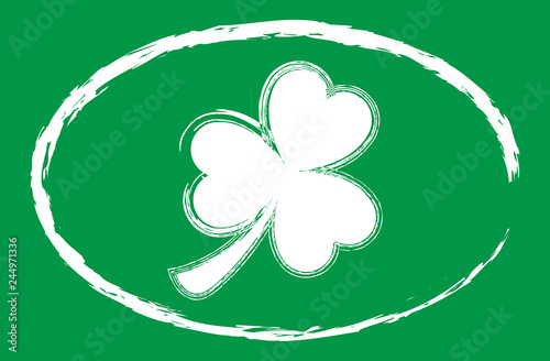Painted Green Shamrock Clover - Grunge Brush St Patrick's Day Graphic