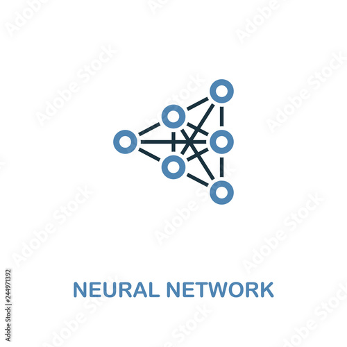 Neural Network icon in two colors design. Premium style from artificial intelligence icon collection. UI and UX. Pixel perfect neural network icon for web design, apps, software, print usage.