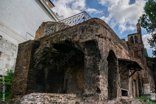 Insula Dell'Ara Coeli, a building with ancient fresco that dates back to the second century AD in Rome, Italy