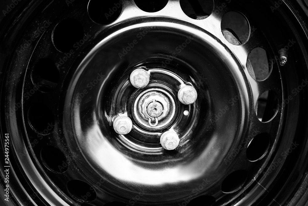 Car tires and wheels with wheels for auto background Car tires and wheels with wheels for auto background
