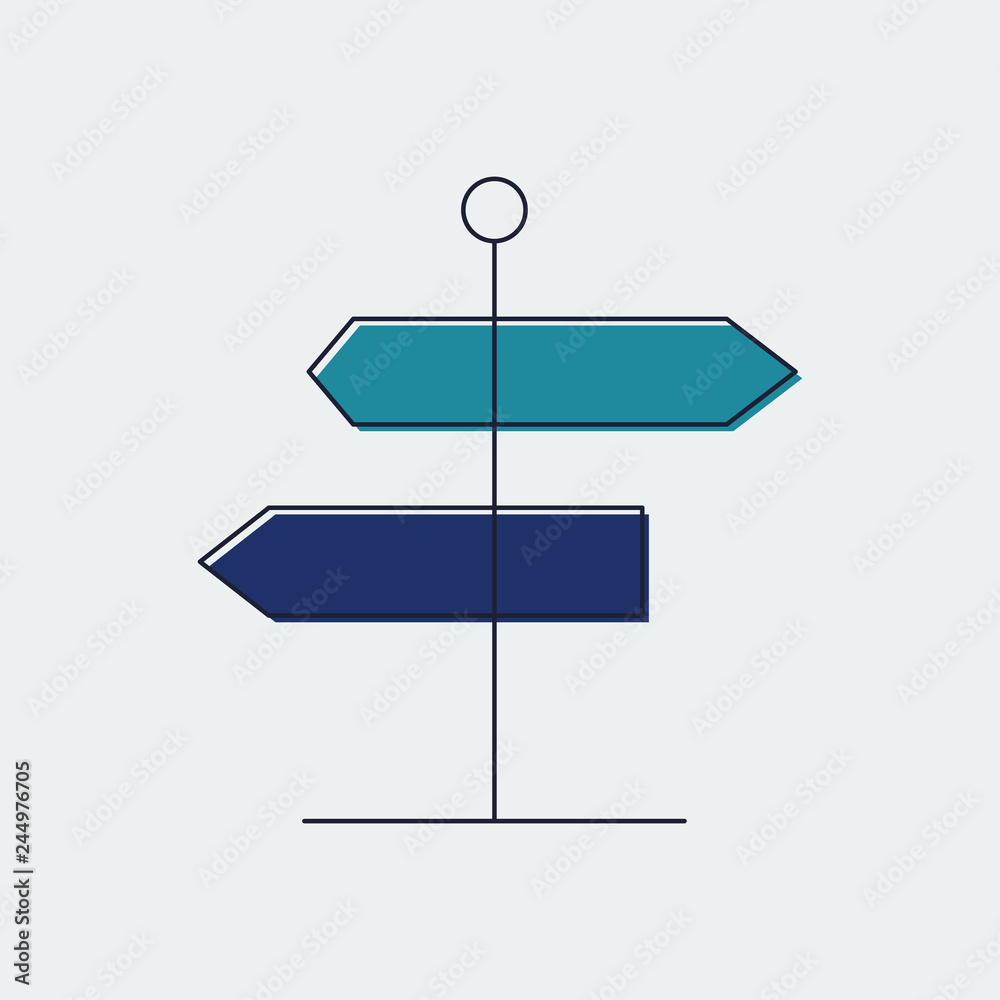 Signpost Flat Line Icon.Graphic Design.Vector Illustration Signpost Flat Line Icon.Graphic Design.Vector Illustration