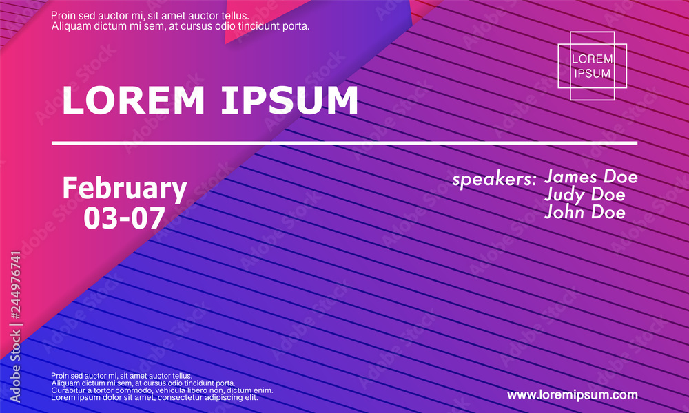 Conference invitation design template, flyer layout. Geometric background. Minimal abstract cover design. Creative colorful wallpaper. Trendy gradient poster. Vector illustration. Conference invitation design template, flyer layout. Geometric background. Minimal abstract cover design. Creative colorful wallpaper. Trendy gradient poster. Vector illustration.