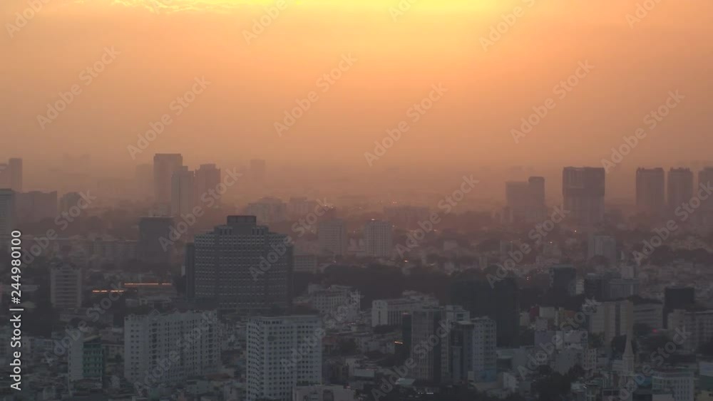 HO CHI MINH, VIETNAM - CIRCA NOVEMBER 2018 : CITYSCAPE of HO CHI MINH CITY from above. HO CHI MINH, VIETNAM - CIRCA NOVEMBER 2018 : CITYSCAPE of HO CHI MINH CITY from above.