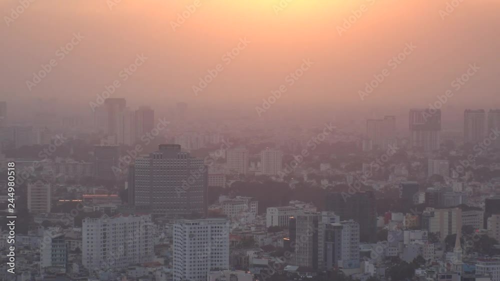 HO CHI MINH, VIETNAM - CIRCA NOVEMBER 2018 : CITYSCAPE of HO CHI MINH CITY from above. HO CHI MINH, VIETNAM - CIRCA NOVEMBER 2018 : CITYSCAPE of HO CHI MINH CITY from above.