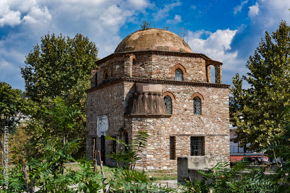 View of the historic Muharram Pasa Mosque in the city of Elassona in Thessaly, Greece