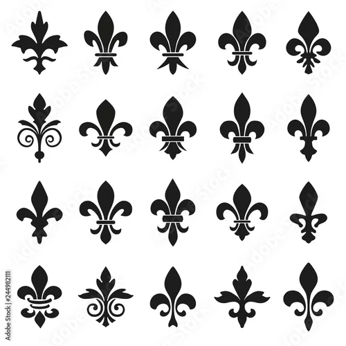 Obraz Zestaw symboli Fleur de Lys symboli.
