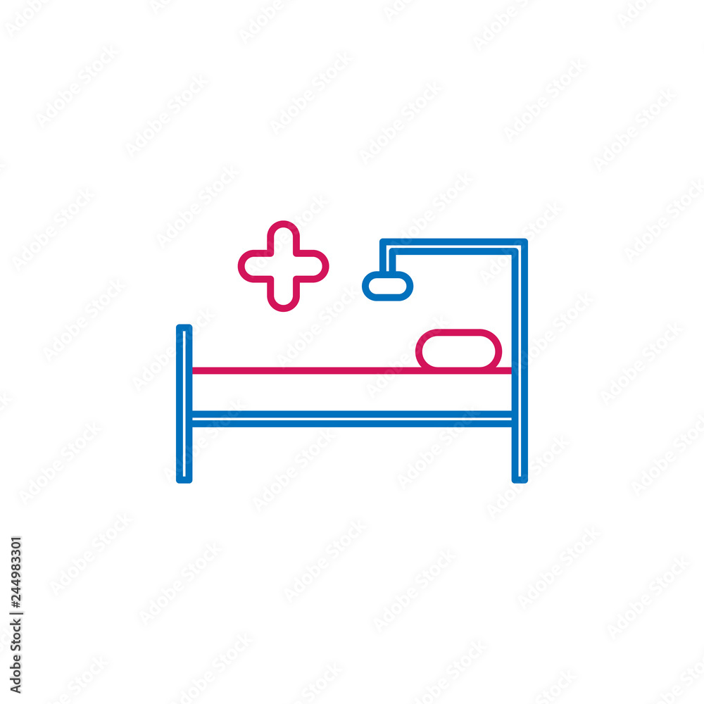 Medical, bed colored icon. Element of medicine illustration. Signs and symbols icon can be used for web, logo, mobile app, UI, UX