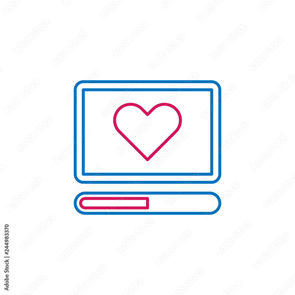 Medical, computer, heart colored icon. Element of medicine illustration. Signs and symbols icon can be used for web, logo, mobile app, UI, UX Medical, computer, heart colored icon. Element of medicine illustration. Signs and symbols icon can be used for web, logo, mobile app, UI, UX