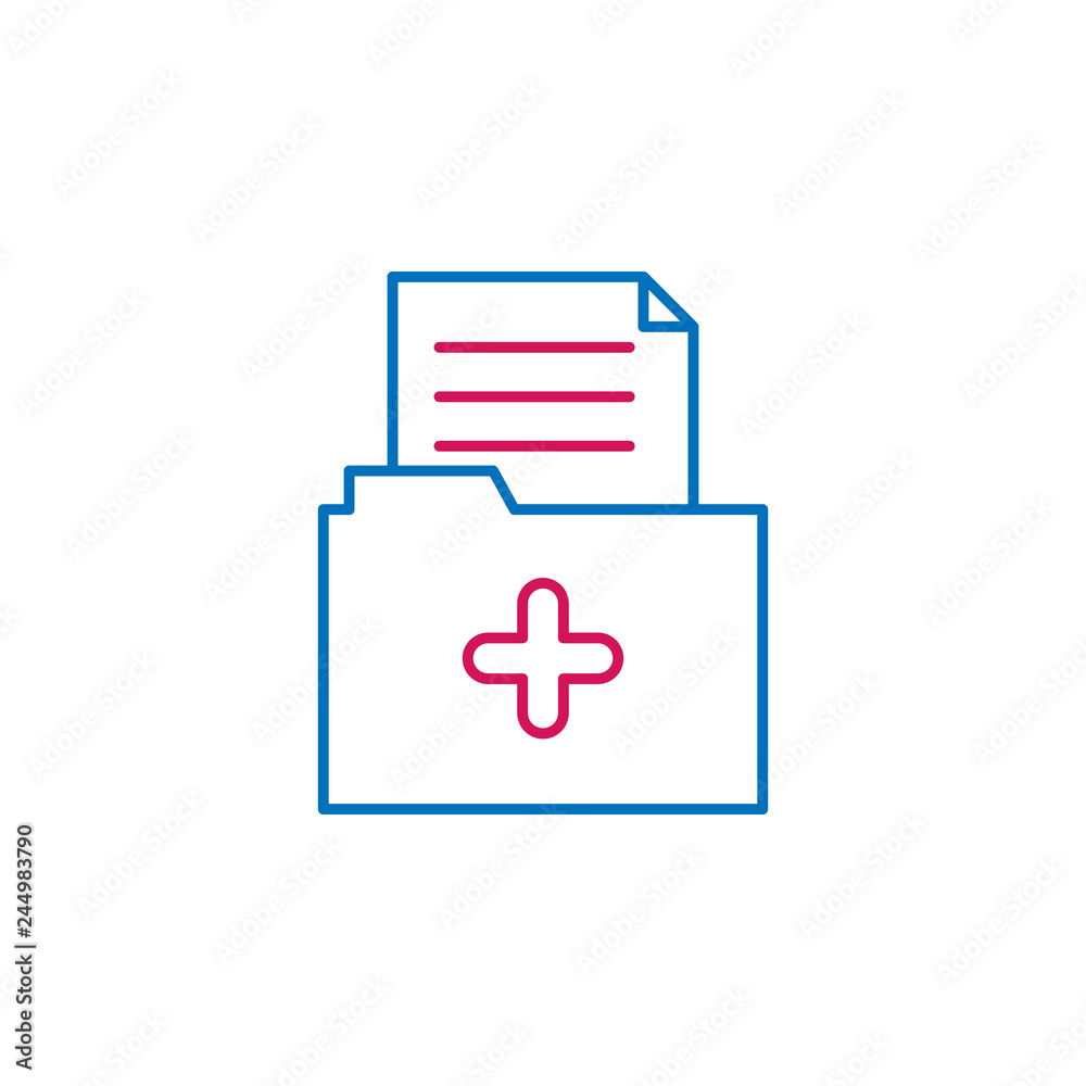 Medical, folder, medicine colored icon. Element of medicine illustration. Signs and symbols icon can be used for web, logo, mobile app, UI, UX Medical, folder, medicine colored icon. Element of medicine illustration. Signs and symbols icon can be used for web, logo, mobile app, UI, UX