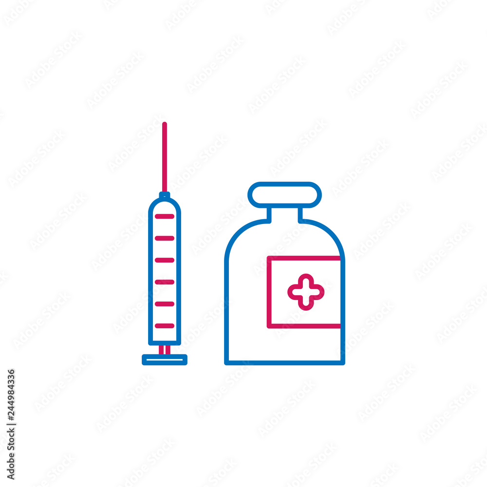 Obraz premium Medical, medicine, syringe colored icon. Element of medicine illustration. Signs and symbols icon can be used for web, logo, mobile app, UI, UX