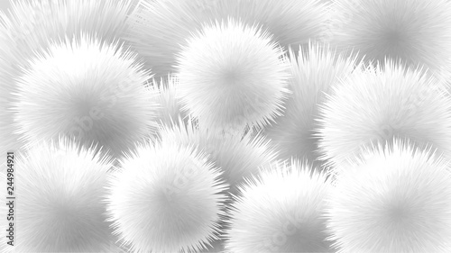 Abstract background with white fluffy balls, cute background