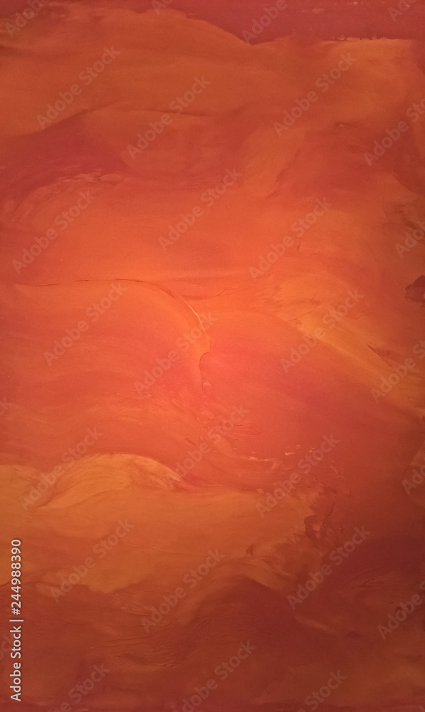 Abstract texture of bright orange color with yellow divorces. Background.