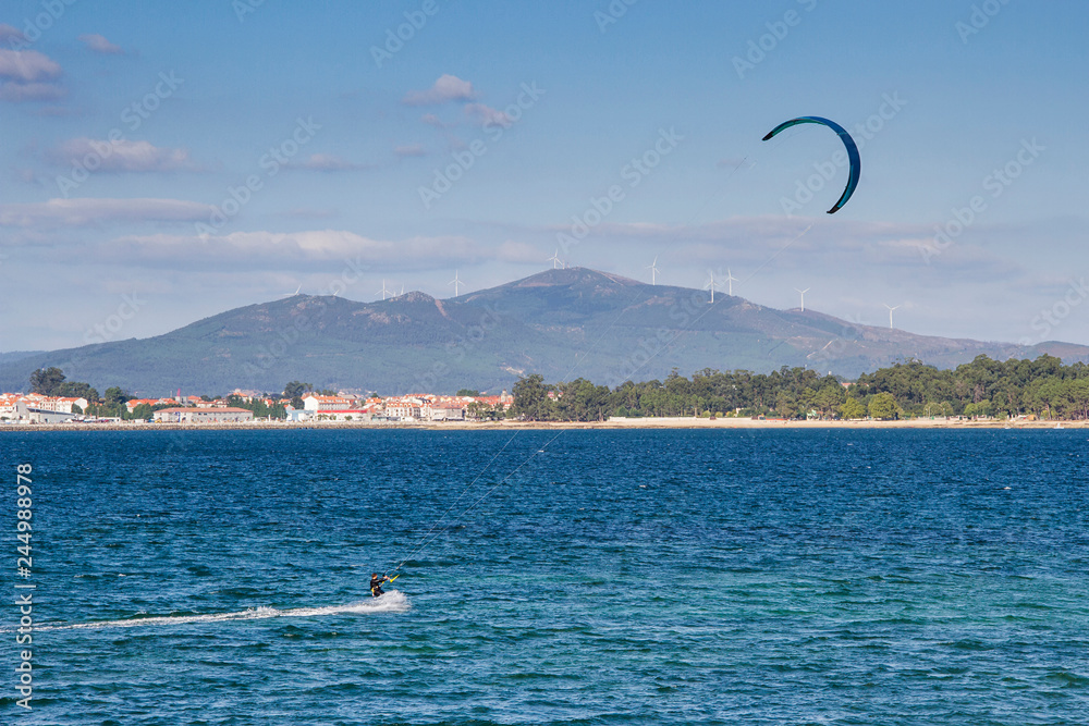 Kite surfing on the bay