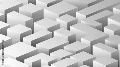 Abstract white geometric background with cubes, business background, white blocks
