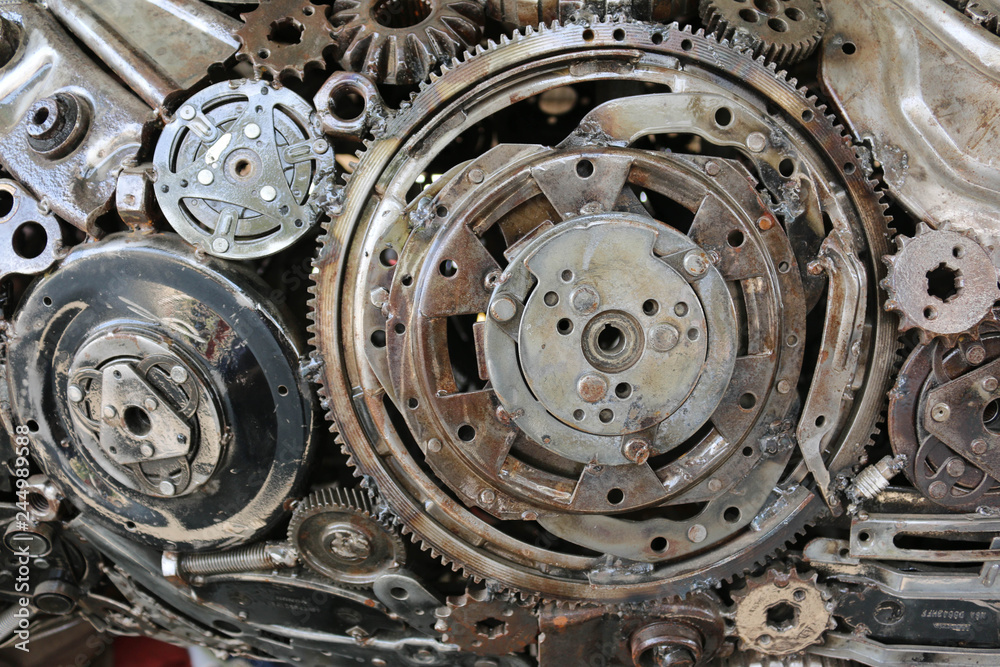 Machine parts detail for background and texture