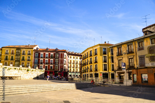 Central square in the city of Valladolid, Spain, on a summer day