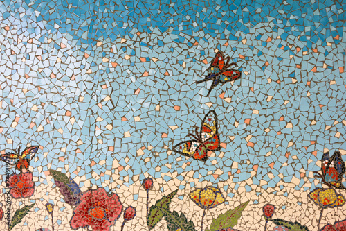 abstract mosaic butterfly