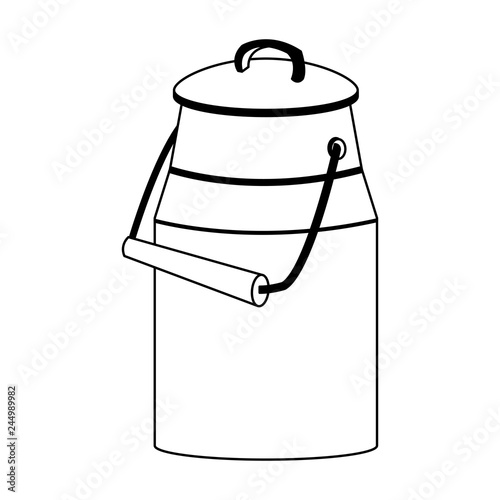 Milk can isolated in black and white