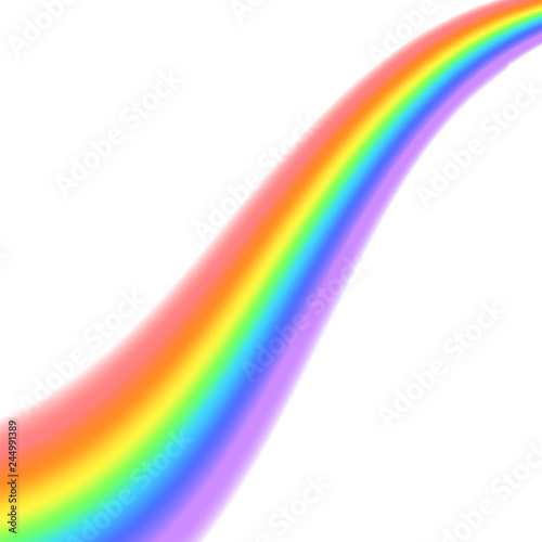 Rainbow icon. Shape wave isolated on white background. Colorful light and bright design element. Symbol of rain, sky, clear, nature. Flat simple graphic style. Vector illustration