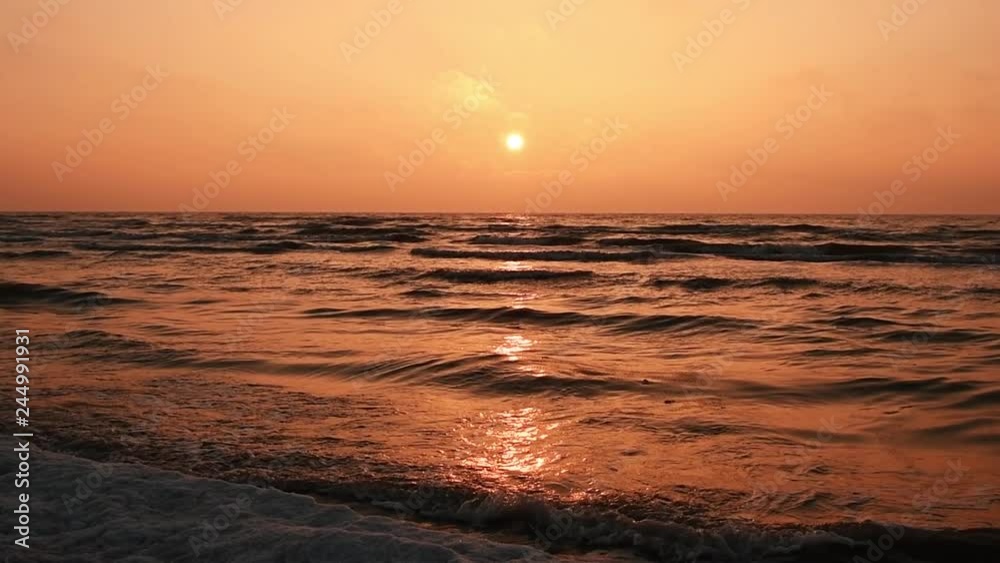Winter evening on Baltic sea in slow motion. Winter evening on Baltic sea in slow motion.
