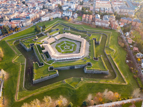 Aerial view of Citadel of Jaca, Spain photo