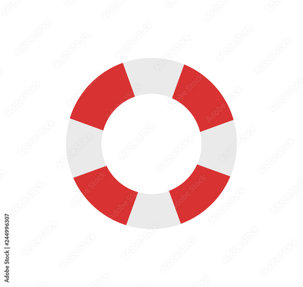 Lifebuoy Emblem Cartoon Isolated Vector Icon. Lifebuoy Emblem Cartoon Isolated Vector Icon.