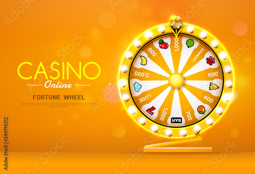 fortune wheel spinning  on bokeh background