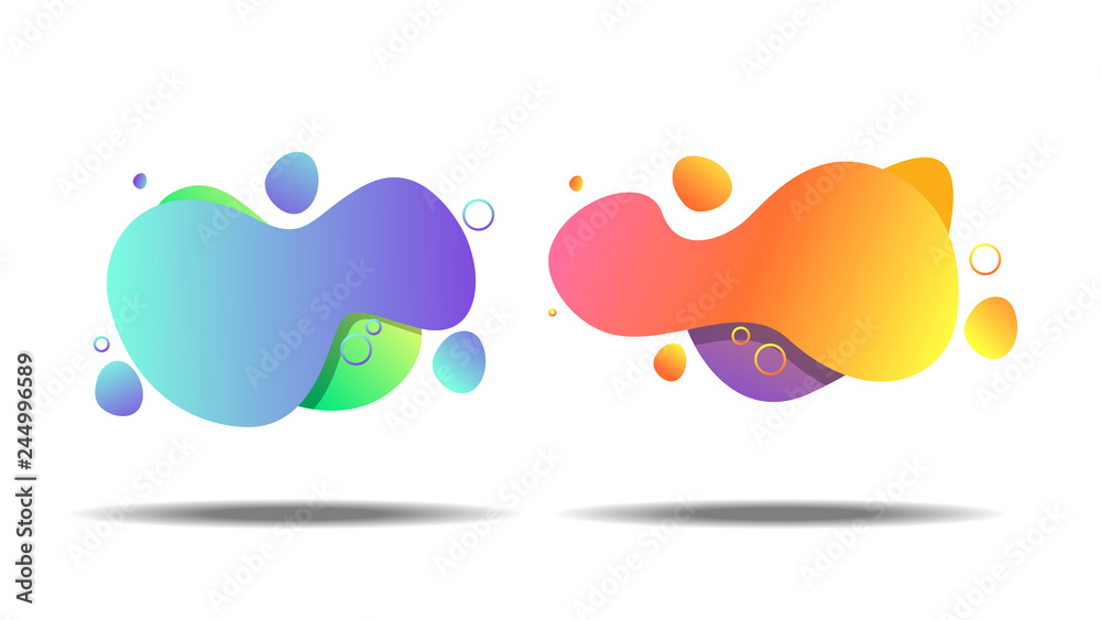Set of Gradient abstract banners with flowing liquid shapes. Set of Gradient abstract banners with flowing liquid shapes.